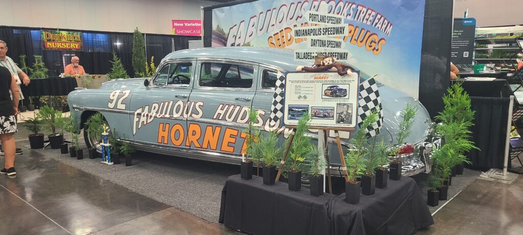 1953 Fabulous Hudson Hornet sedan in FarWest Show booth